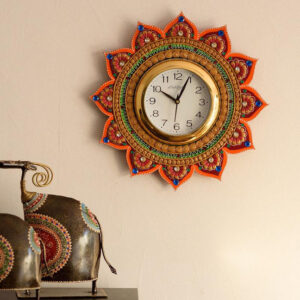 Decorative Paper Mache Handcrafted Wall Clock