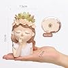 Polyresin Pot Cute Mufler Girl Succulent Planter Pot - Image 3