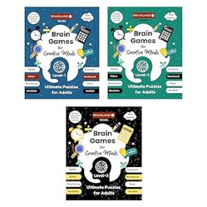 Brain Games for Creative Minds: Ultimate Puzzles for Adults: Level-1, Level-2 and Level-3, Set of 3 Books