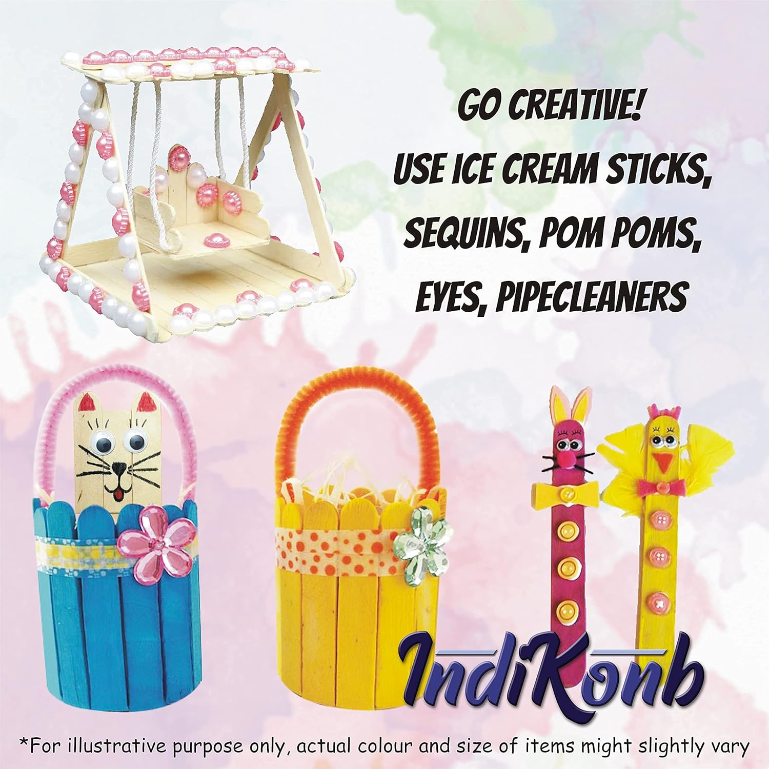 INDIKONB 22 in 1 Art and Craft Kit for Girls and Boys with Crafts Supplies Set All Craft Materials Items for Kids DIY for All Ages - Image 2