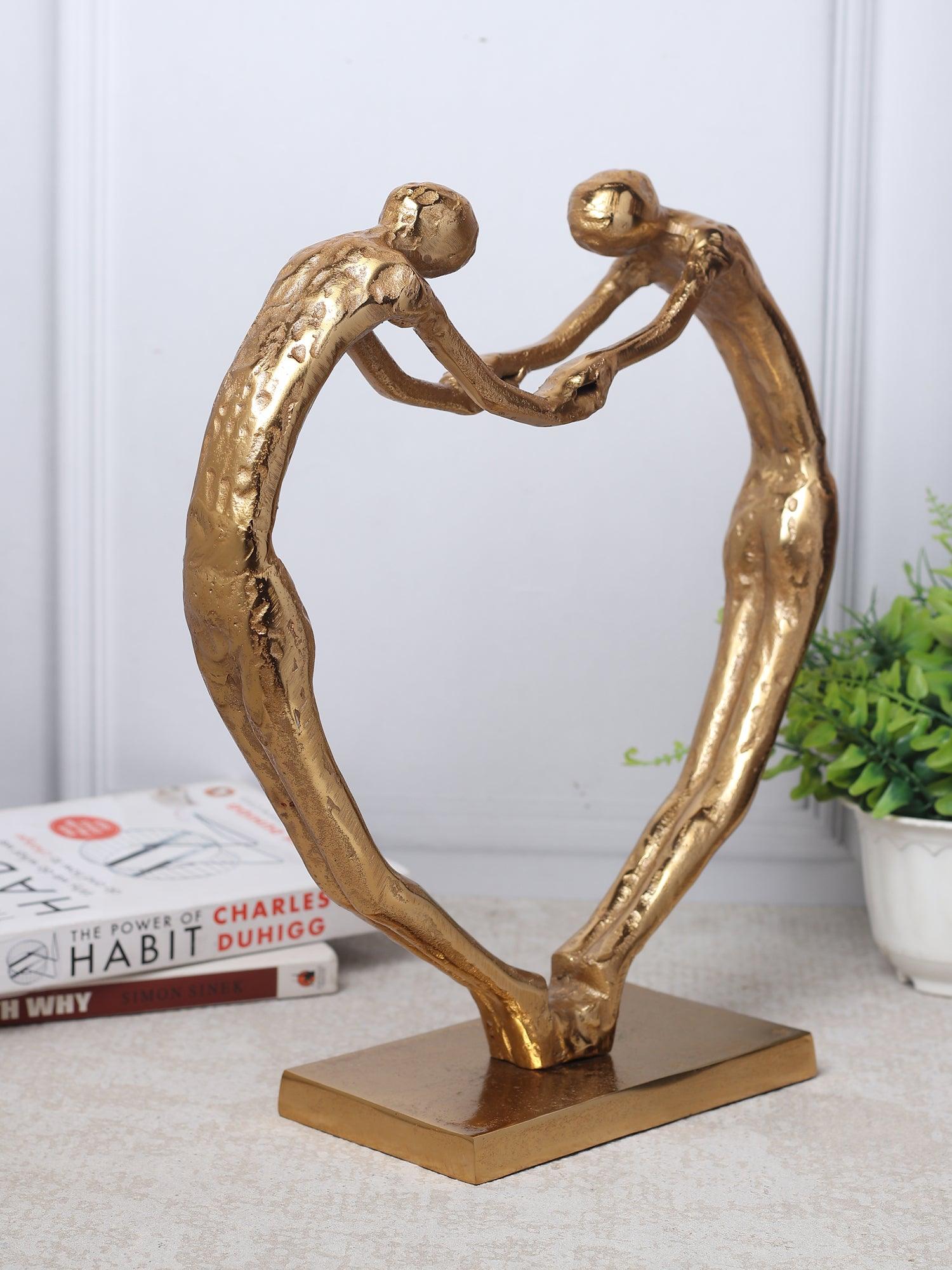 Heartfelt Harmony Designer Sculpture | Decorative Showpiece for Living Room | Romantic Sculpture
